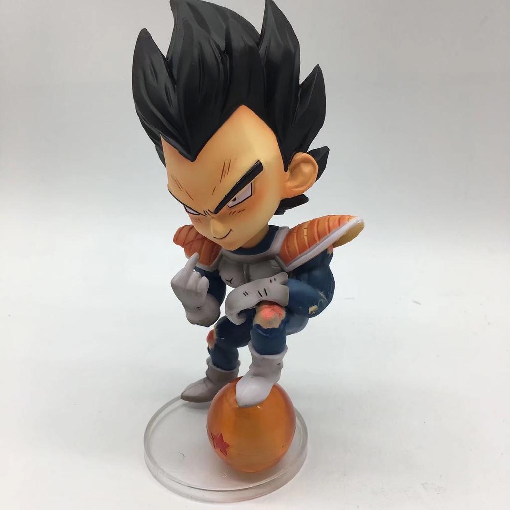 15cm Dragon Ball Z Anime Figure Middle Finger Vegeta Prince Super Saiyan Statue Model Children Toys Decoration PVC Gift