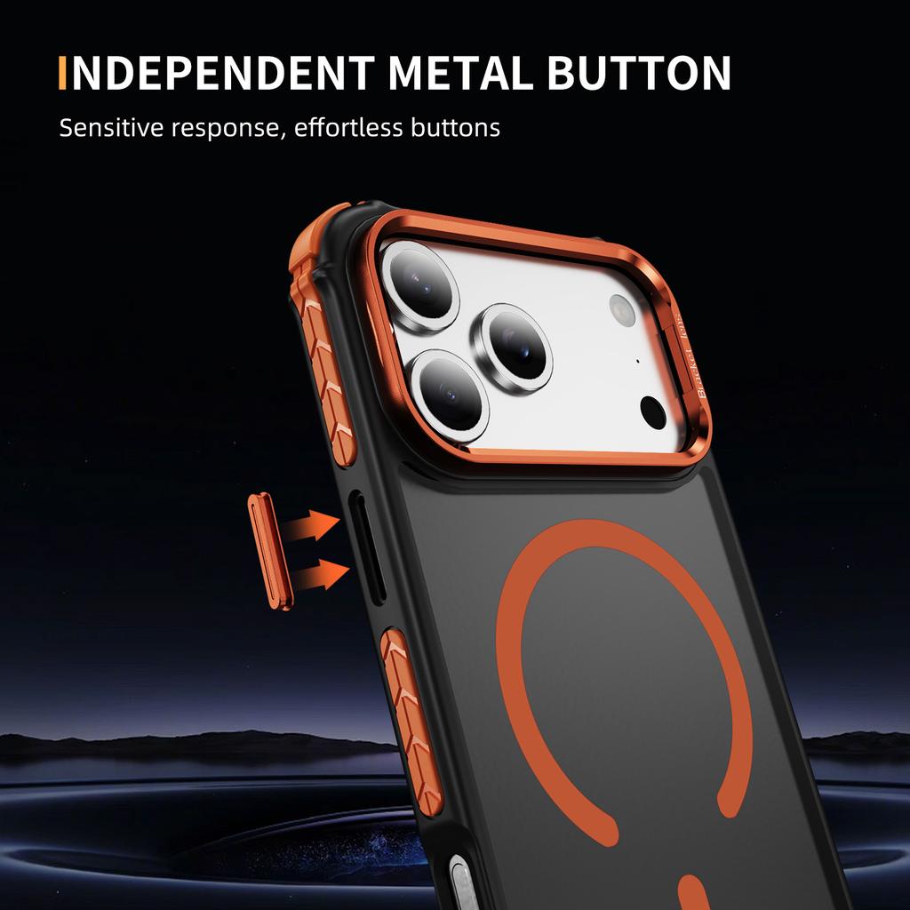 For iPhone 17 Pro Max Case with Lens Kickstand Matte Phone Back Cover Compatible with MagSafe
