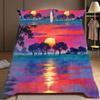3-Piece Bedding Pillowcase Quilt Cover Set Serene Sunset 2D Digital Printing Suitable For Bedroom Dormitory Decoration