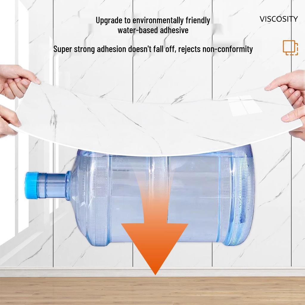 Waterproof Marble Tile-Look Wall Stickers for Living Room/Bathroom Renovation