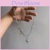 Gothic Punk Style Declaration Y2k Metal Love Star Necklace With Skull Pendant For Women