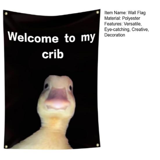 Vlajka na zeď Creative Welcome to My Crib Flag Odolná Snadná instalace Nástěnný banner pro domácí dekoraci