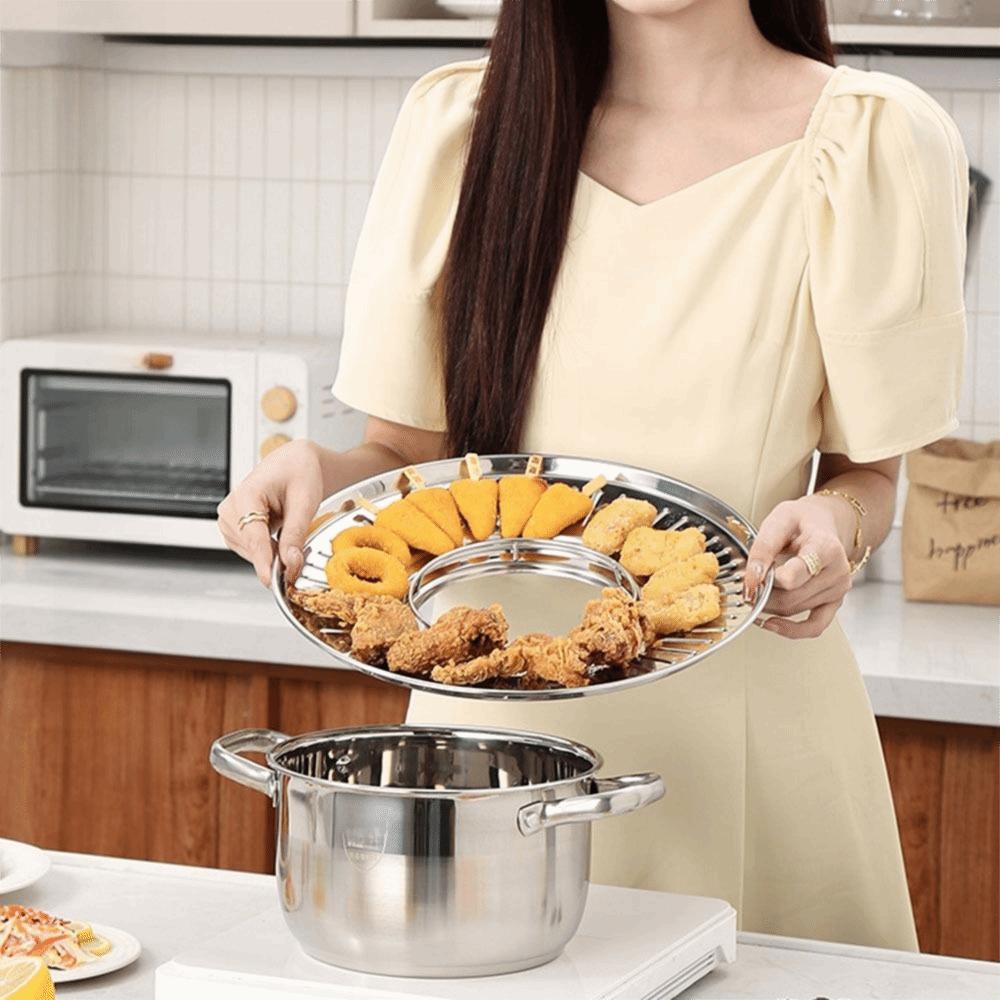 Round Strainer Fried Food Draining Rack Food Grades Food Cooling Pan  Cooking