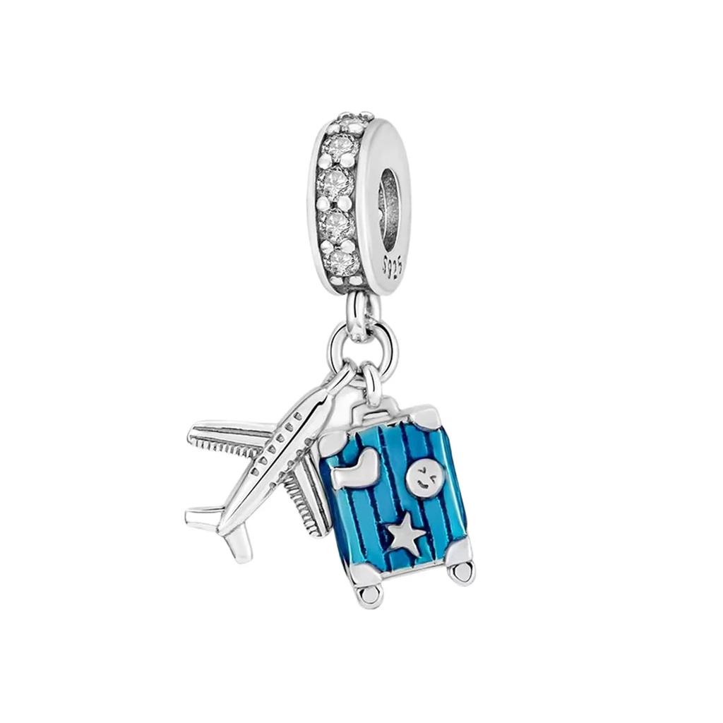 Authentic Copper Blue Charm Bead Charms Heart Butterfly Moon Flower Tree Cat Bead Charms for Necklaces Do It Yourself Bracelets Present Jewellery