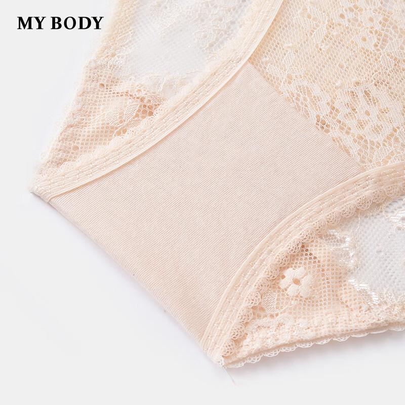 Mybody Women's Chinese Style Lace Mid-Low Waist Briefs