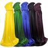 Schwarzer Kapuzenmantel für Erwachsene Mittelalterliches Gewand Schnürung Hexe Vampir Cosplay Kostüme Halloween Karneval Maskenball Party Umhang