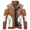 New Leather Men's Velvet Jacket Spring and Autumn Casual Korean Style Stand Collar PU Leather Jacket Trend