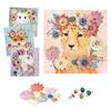 DJECO 3D Picture Floral Wreath Collage 3D Picture Coloring Book Craft Decorate Collage Educational Toy Paper Craft Age 4 5 6 7 Girls Elementary School