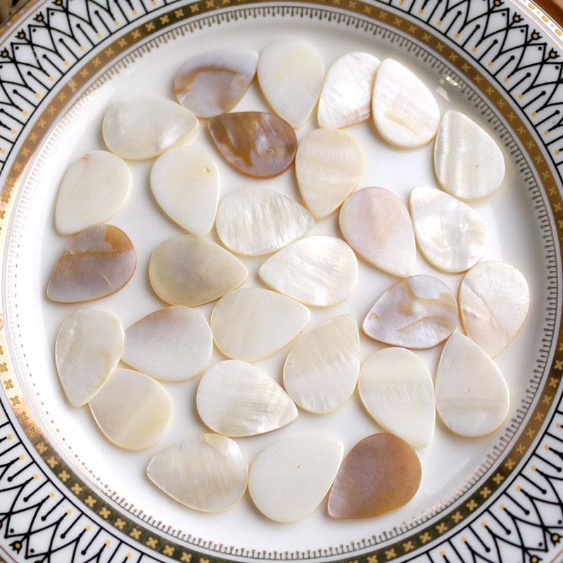 25pcs Water Drop Shape White Shell Mother of Pearl Mosaic Tile for Crafts Decoration for Diy Project, Jewerly Making