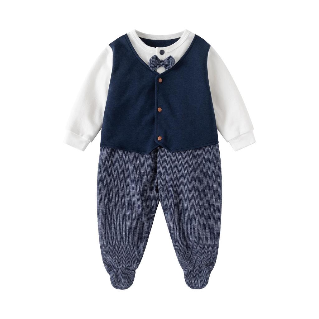 Długi rękaw męski kombinezon niemowlęcy na specjalne okazje (0-12m)