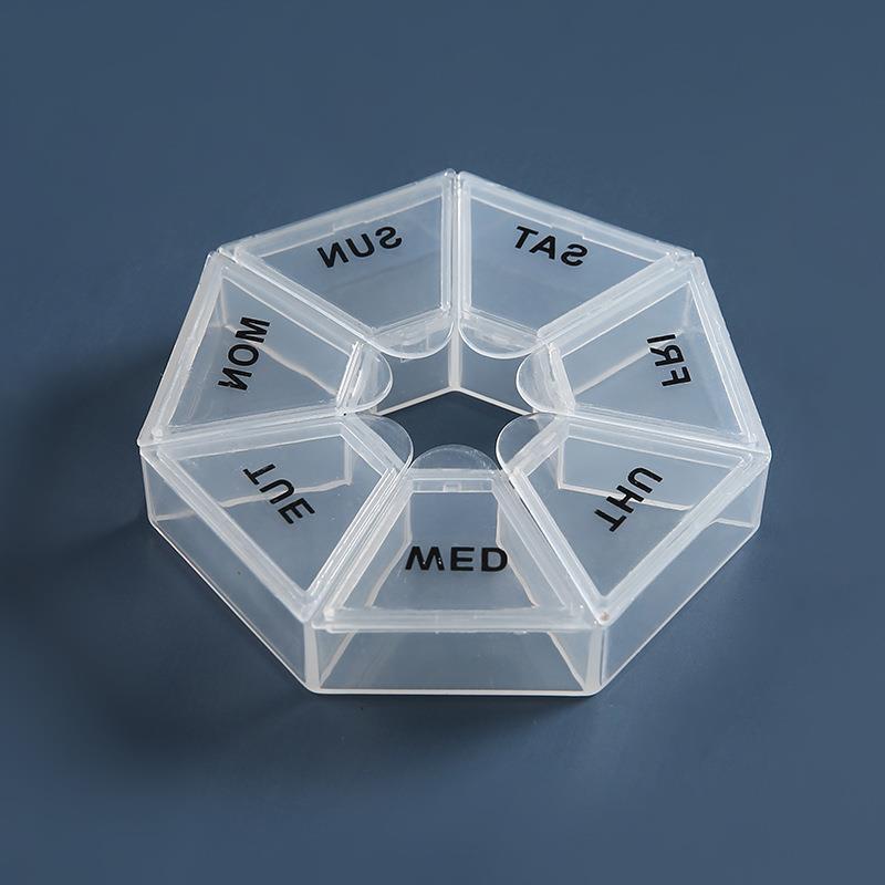 1pc Carry-On Portable One Week Large Capacity Pill Box Dustproof Dispenser Seven Days A Week Transparent Pill Organizers