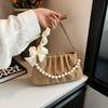 Frühling und Sommer neue plissierte Perlenketten-Tasche Damentasche modische Achseltasche lässige Damentasche Wolkentasche
