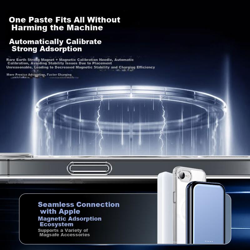 Compatible with Apple IPhone 16E Case, IPhone 16e Magnetic Ultra-Thin MagSafe Charging Shockproof Camera Protection Simple Transparent Case And Wome
