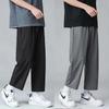 Men's Korean Style Wide-Leg Casual Pants - Autumn Loose Fit, Straight Nine-Point Trousers