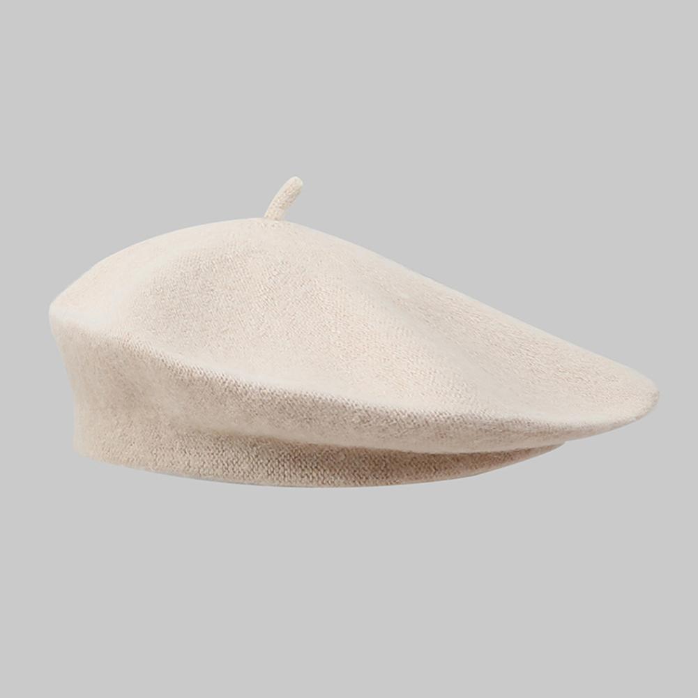 

Ретро Повседневный Однотонный Берет Модный Универсальный Разноцветный Осенне-Зимний Удобный Дышащий Берет для Женщин бежевый