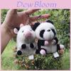 Chaveiro Adorável de Pelúcia de Vaca e Panda Boneca de Pelúcia Macia e Fofa Presente Criativo