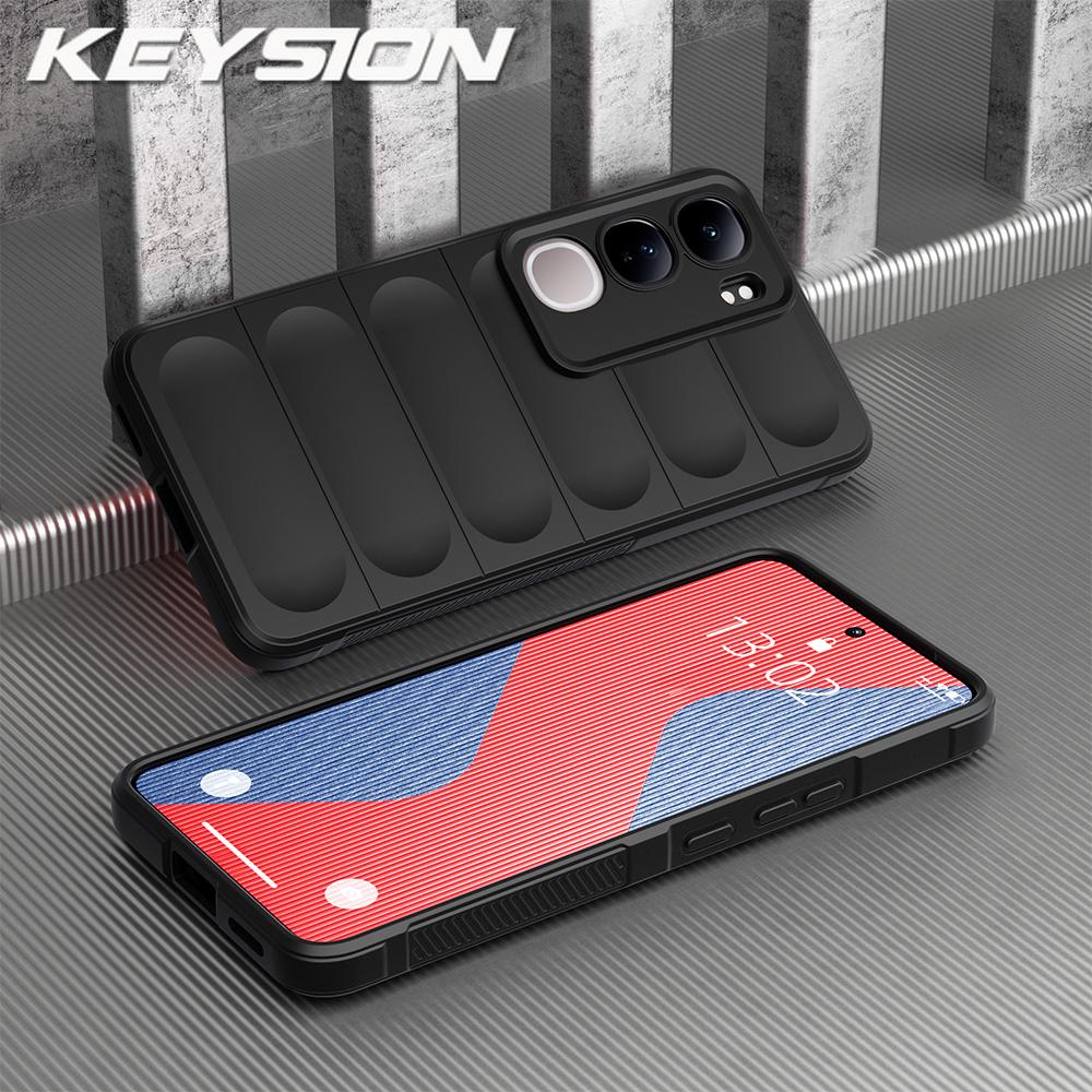 KEYSION Противоударный матовый чехол для VIVO V40 SE 80W V40 Lite, противоскользящий мягкий силиконовый чехол для задней панели телефона VIVO Y200 5G Y19S for VIVO V40 Lite чёрный