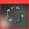 Bat Jewelry Bracelet Alloy Silver And Blue Glass Beads For Women And Men Gift