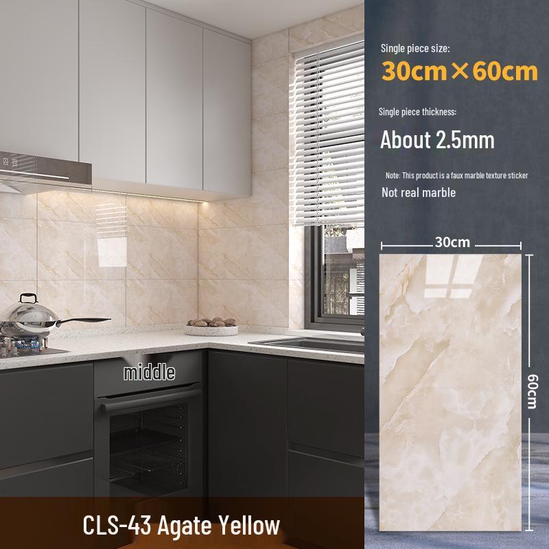 Wasserdichter Marmor Fliesenaufkleber: Selbstkleidende, schimmelresistente PVC-Wandverkleidung für Küchen & Bäder
