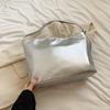 Women PU Leather Shoulder Bag w/Multi-Pockets Crossbody Bag for Travel (Silver)