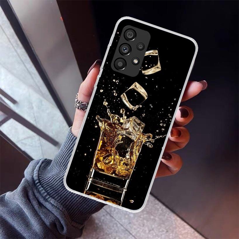 Cigar Whiskey Ice Drink Phone Case For Samsung Galaxy A12 A52S A42 A32 A22 A51 A50 Note 20 Ultra 10 S10 Plus A71 A70 A31 A30 A10