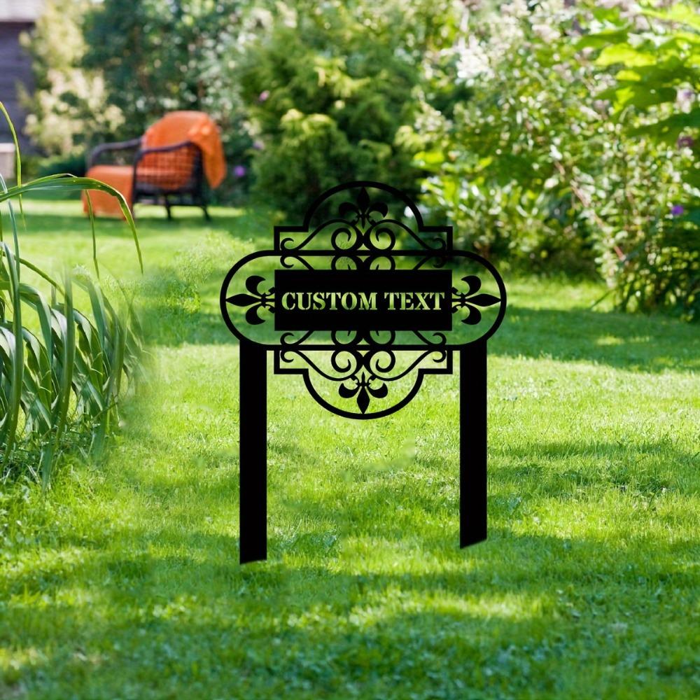 Metal Yard Art Garden Stakes Custom Address Sign Outdoor Decor