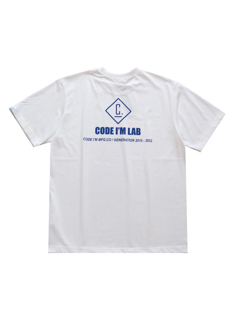 CODE I'M Lab Logo Print Oversized Short Sleeve T-Shirt White