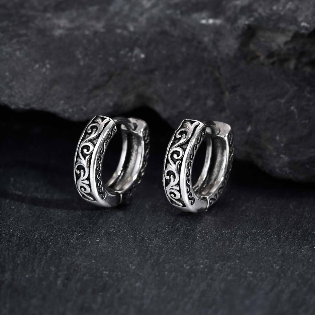 Vnox Stainless Steel Hoop Earrings for Men Women Punk Rock Gothic Ear Jewelry 3.7mm Wide 12.7mm High Hypoallergenic Earrings New