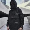 Techwear jakke for menn Spring Streetwear Black hette vanntett vindjakke