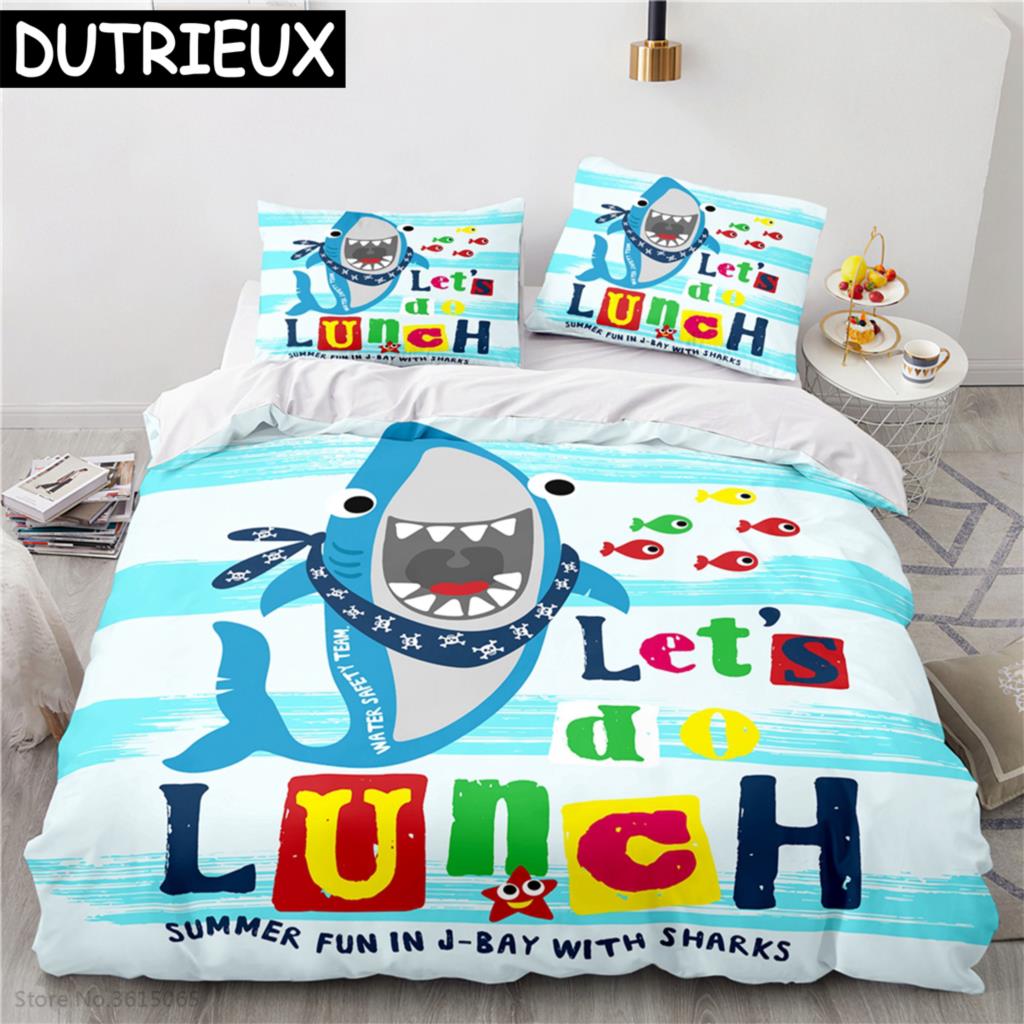 Nordic Cartoon Animal Printed Bedding Set Duvet Cover Children Bedclothes Duvet Cover Sets Pillowcase Twin Full Queen King Size
