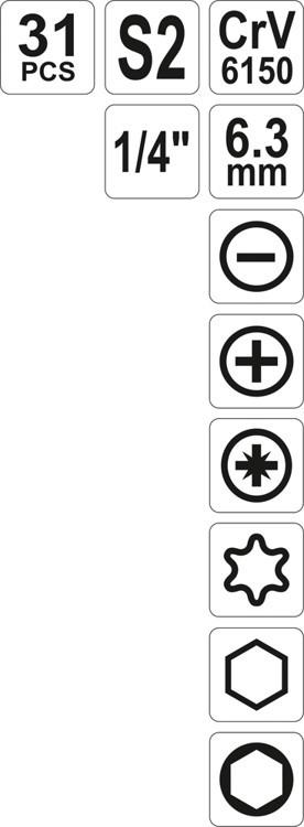 Flexible screwdriver with interchangeable bits YT-25972 YATO