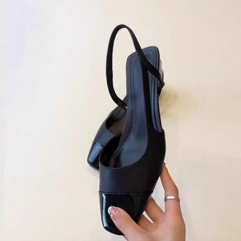 Fashion New 2025 Summer Women's Sandals Elegant Medium Heel Toe Mules Comfortable Office Women's Shoes Buckle Heels Women
