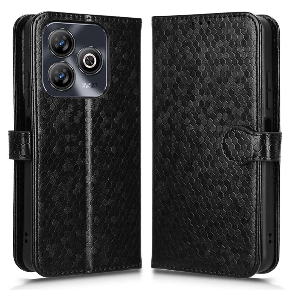 For ZTE Blade A75 4G Wallet Case Dot Pattern Imprint PU Leather Phone Cover