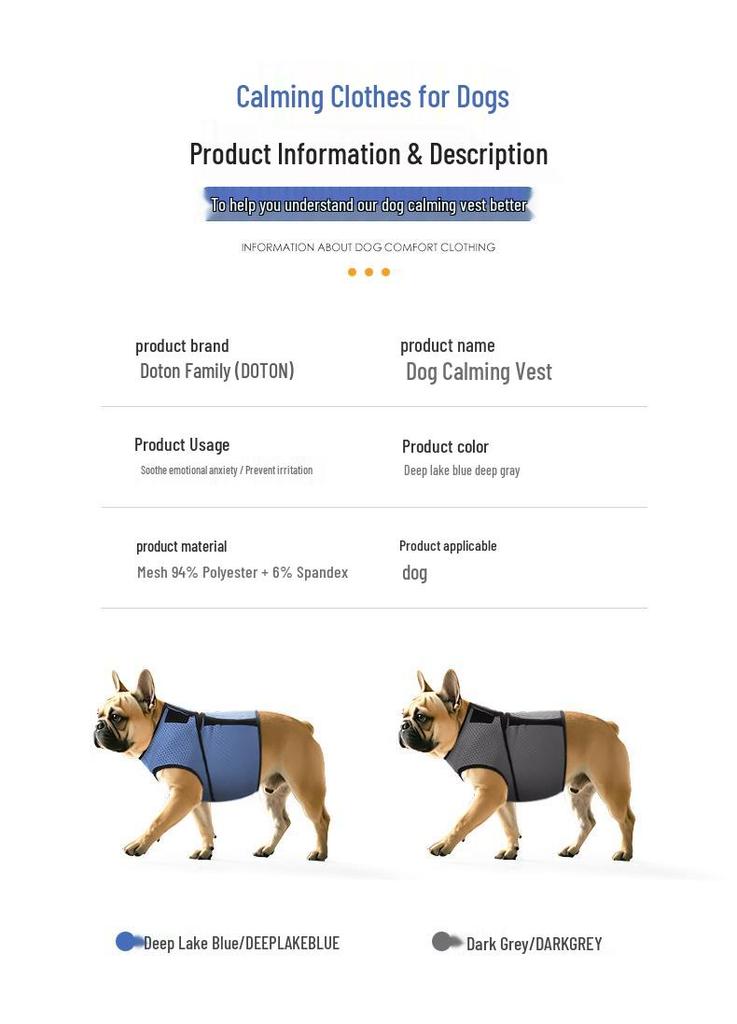 New Dog Calming Vest: Summer Anti-Thunder Shock Harness Style