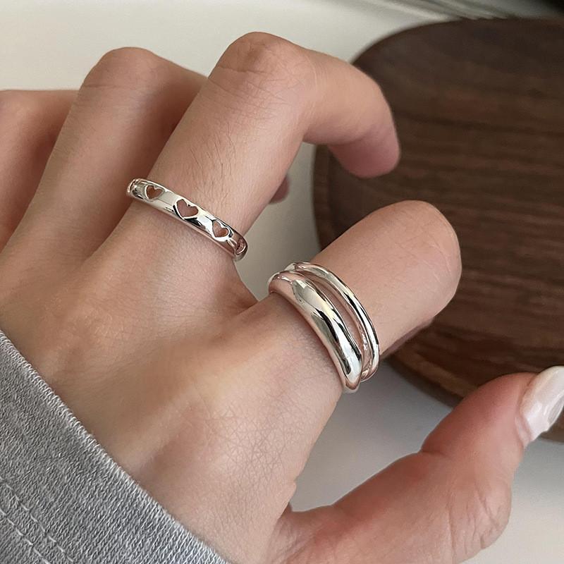 Shaped Contemporary Heart Ring For Women With Adjustable Opening For Wear Versatile