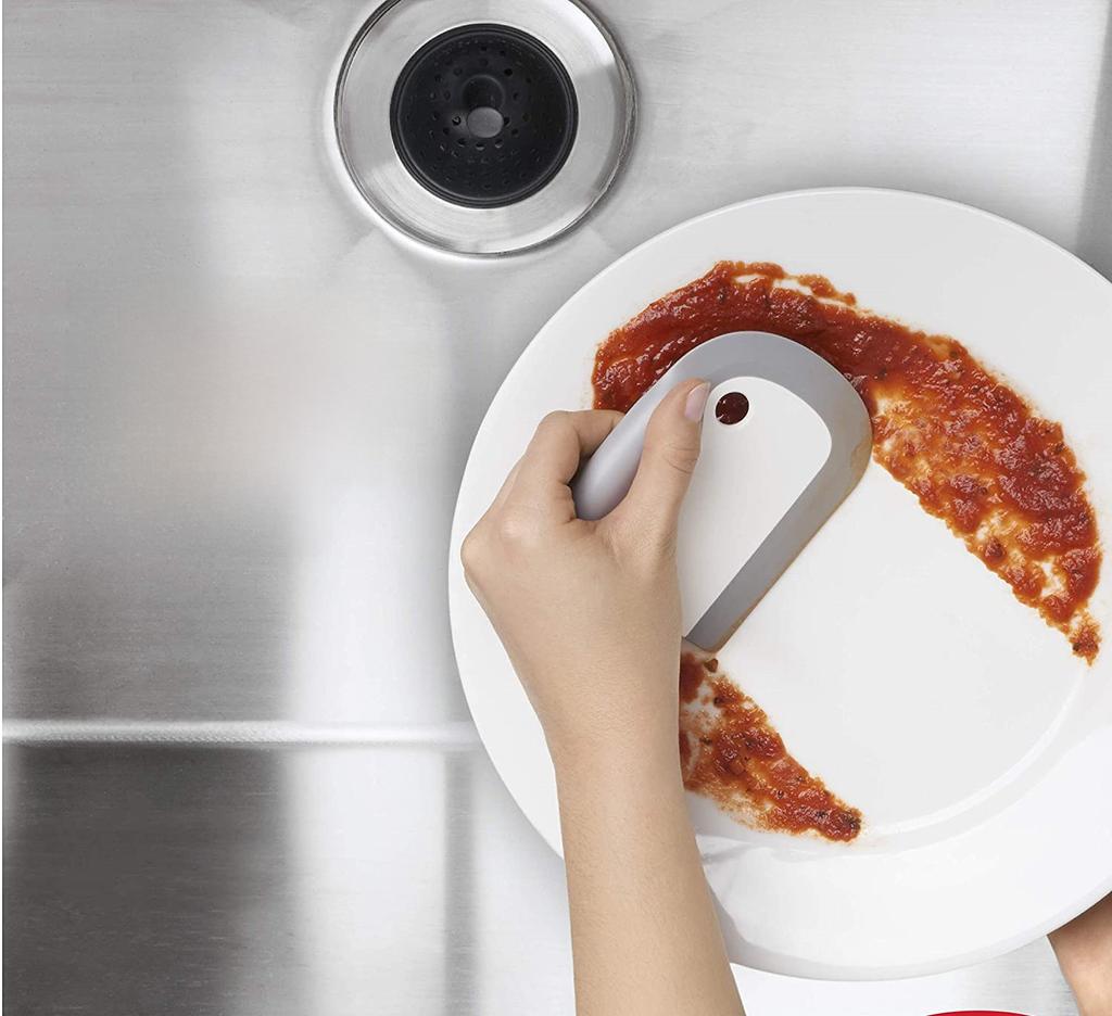 Tableware Scraper Kitchen Integrated Soft Rubber Scraper Plastic Plate Cleaning Tool Cake Baking Silicone Spatula