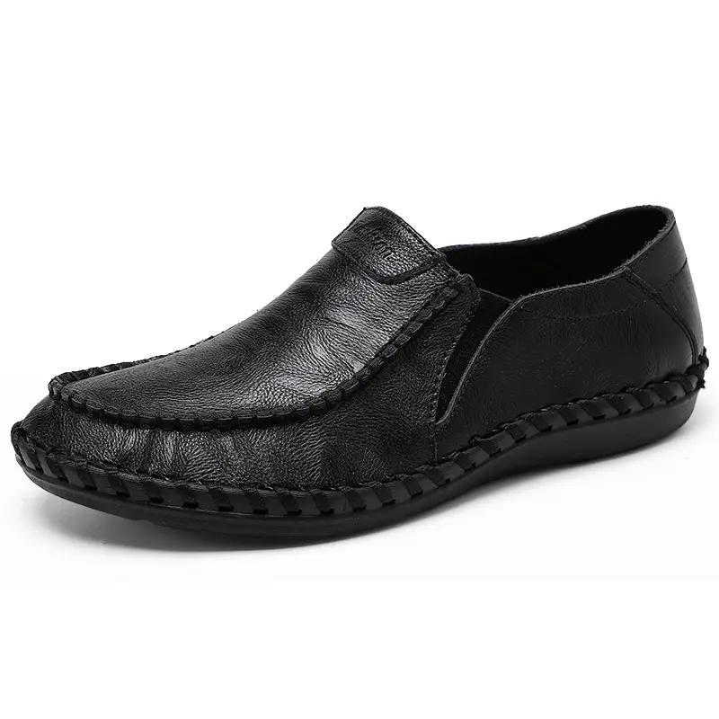 Leather Men Shoes Casual Luxury Brand Formal Mens Loafers Moccasins Italian Breathable Slip Male Boat driving Shoes Plus Size