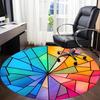 1pc Stained Glass Spectrum Office Round Area Rug, Indoor Mat Suitable ForOffice, Under Office Chairs Bedroom Living Room Home Decor, Room Deco T085