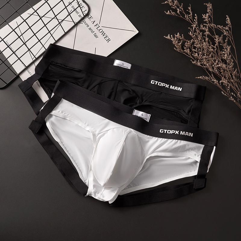 Sexy Men's Jockstrap Breathable Panties Bulge Pouch Briefs Elastic Backless Jockstrap Briefs Underpants Underwear Man