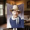 1pc John Wayne's Iconic Cowboy Hat Blanket, Al Season Lightweigh Poster Blanket Home Office Outdoor Nap Multifunc Poster Blanketional Blanket