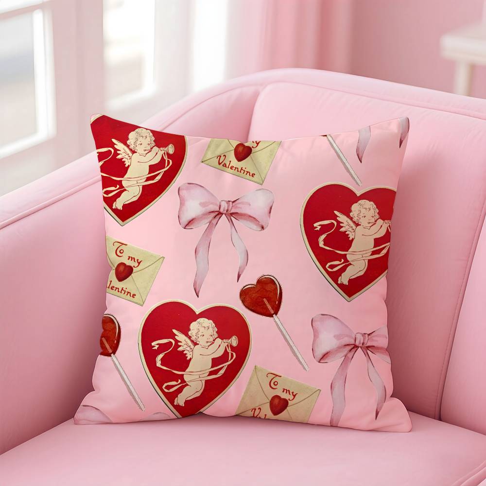 

Vantage Kwaii C-Cupid Angle Anime Pillow Case Anti-dustmite Pillowcase Invisible zipper silky short plush Sofa cushion cover 16x16Inch