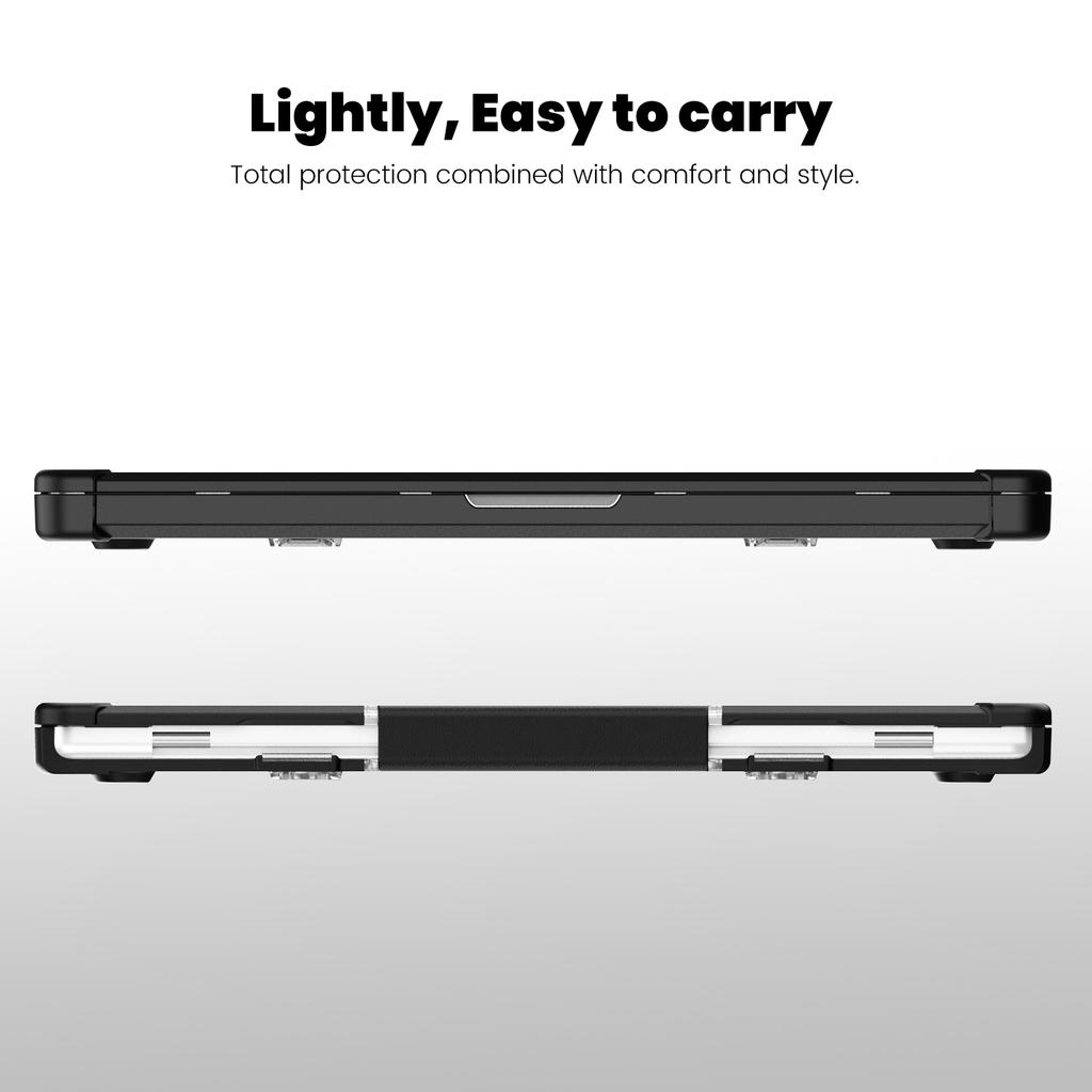 For MacBook Pro 16 inch (2024) (2023) (2021) (A2485 M1 Pro/M1 Max/A2780) Anti-Slip Laptop Case Heat Dissipation PC+TPU Kickstand Cover