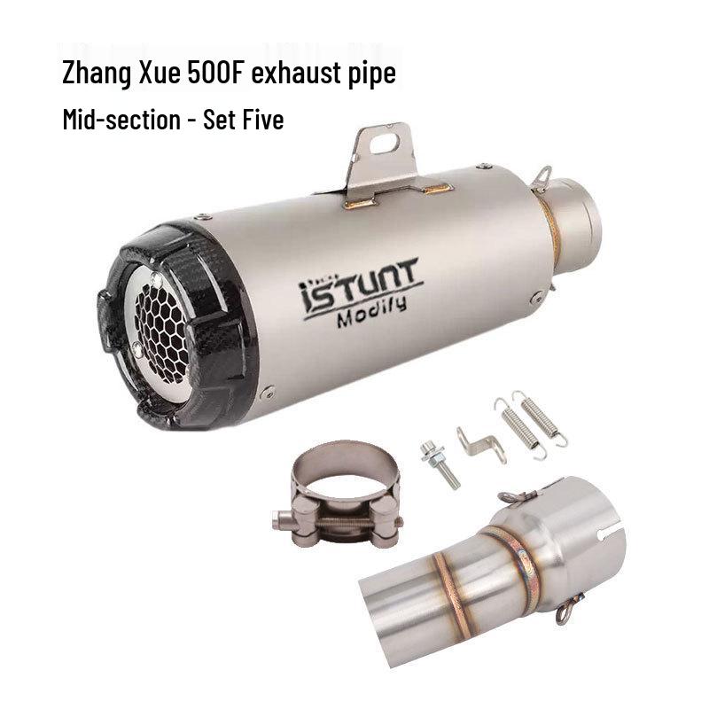 Zhangxue 500F Motorcycle Retro Mid-Pipe Tailpipe
