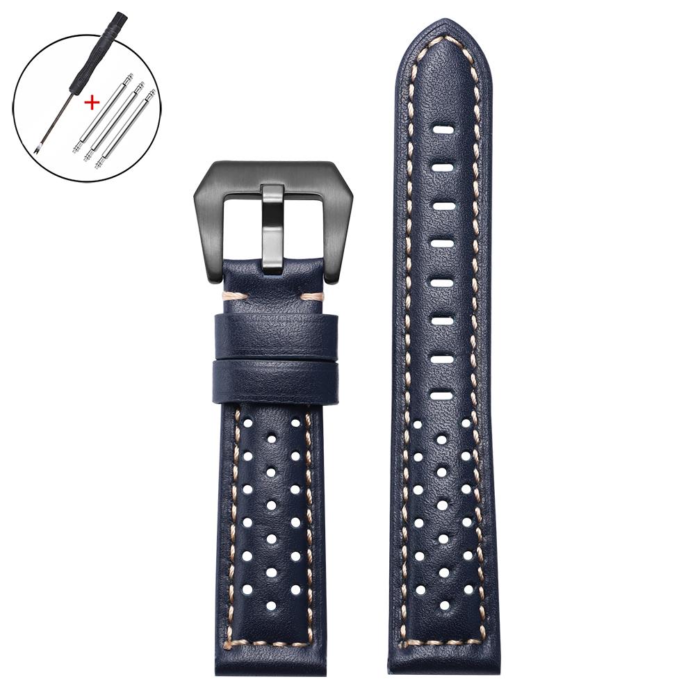 Handmade Genuine Leather Watch Straps 20mm 18/22/24/26mm for Panerai for Omega Soft Men Vintage Breathable Cowhide Bracelet Belt