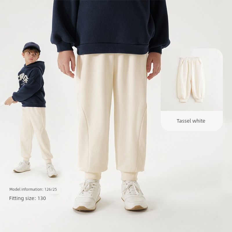 Mark Jenny Boys  Patchwork Ribbed Versatile Sweatpants Children s Pants 2026 Spring New Style 250075