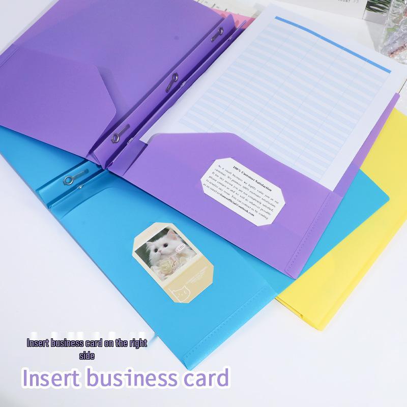 Multi-color Tadpole Clip Document Holder - Plastic Loose-leaf Folder with Classification Storage