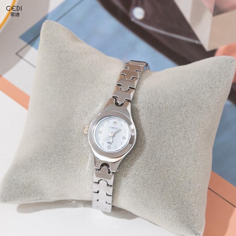 Womens Miniature Round Quartz Wristwatch With Alloy Band And Elegant Design