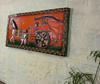 Handmade Indian Horse Wall Art: Traditional Wooden Home Decor (36x18)