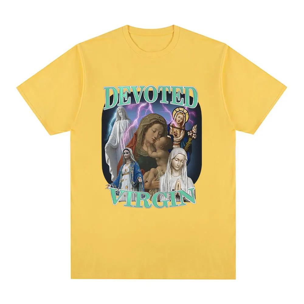 

Devoted Virgin Meme Graphic T-shirt Men Fashion Vintage Short Sleeve T-shirts Casual Tee Shirt Tops Unisex 4XL