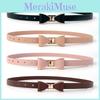 Elegant Women's Candy Color Butterfly Knot Waist Belt For Dresses In Chic Pu Leather